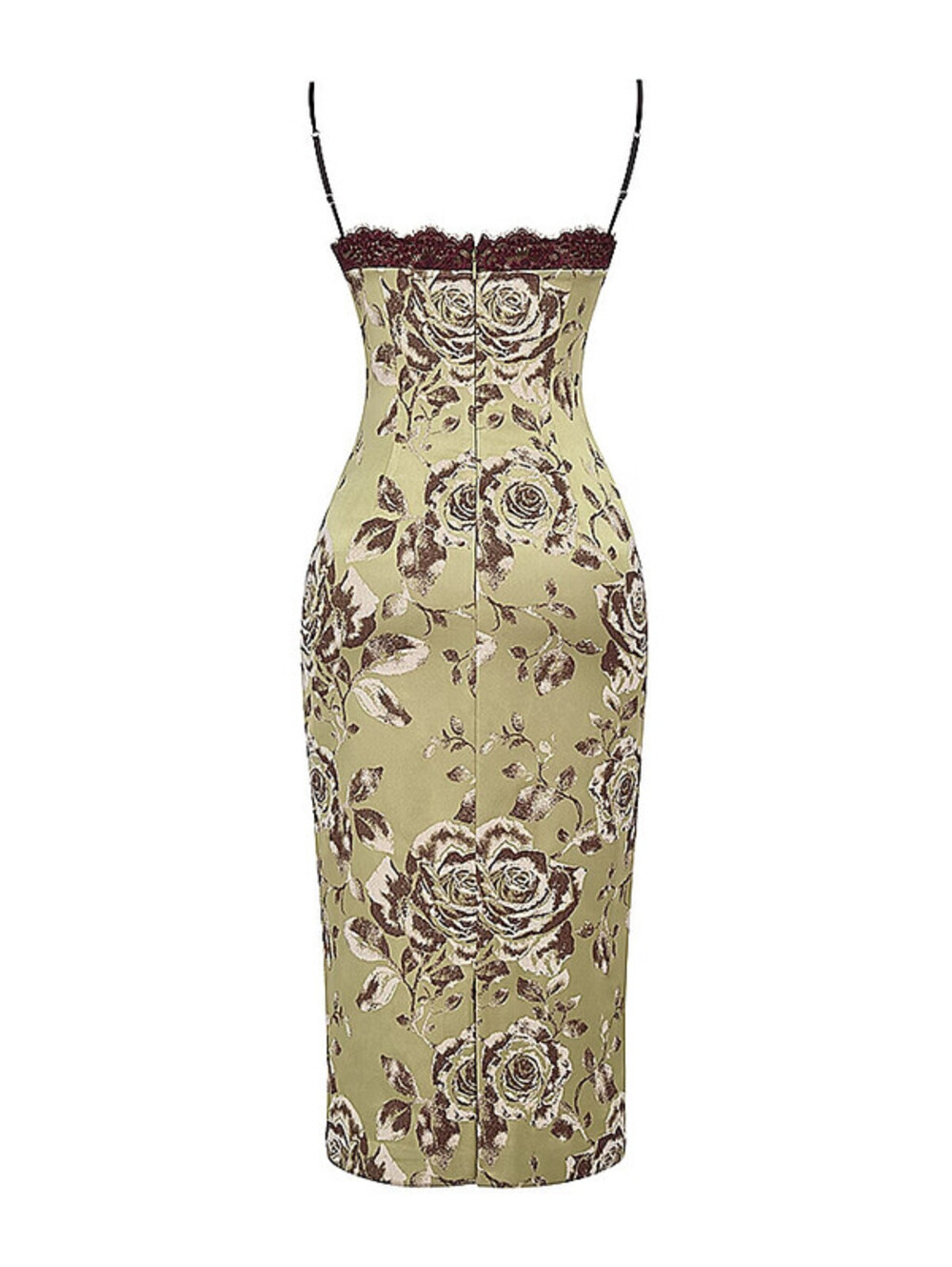 NEW, House of CB Floral Print Midi Dress in Green/brown SZ L #MD2364 - Picture 3 of 11
